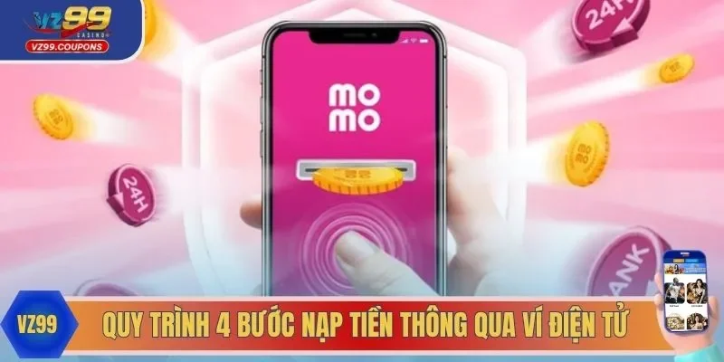 Quy trình 4 bước nạp tiền thông qua ví điện tử
